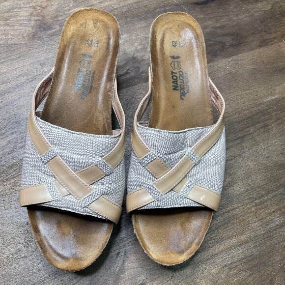 Naot Cork Wedge Sandals Size US 11 Leather - Picture 3 of 12